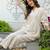 Embroidered Off White Cotton Blend Co Ords for Women