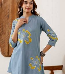 Embroidered Light Blue Viscose Rayon Co Ords for Women