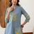 Embroidered Light Blue Viscose Rayon Co Ords for Women