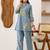 Embroidered Light Blue Viscose Rayon Co Ords for Women