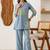 Embroidered Light Blue Viscose Rayon Co Ords for Women