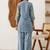 Embroidered Light Blue Viscose Rayon Co Ords for Women