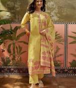 Women Ethnic Motifs Printed Regular Pure Cotton Kurta with Trousers & With Dupatta