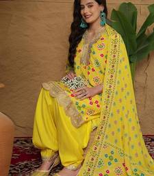 Women Geometric Printed Sequinned Kurta with Patiala & Dupatta