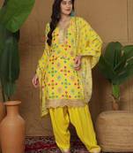 Women Geometric Printed Sequinned Kurta with Patiala & Dupatta