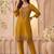 Embroidery Work Mustard Yellow Silk Blend Co Ords for Women