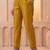 Embroidery Work Mustard Yellow Silk Blend Co Ords for Women