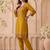 Embroidery Work Mustard Yellow Silk Blend Co Ords for Women