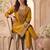 Embroidery Work Mustard Yellow Silk Blend Co Ords for Women