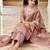 Floral Embroidered Thread Work Straight Kurta With Trousers & Dupatta