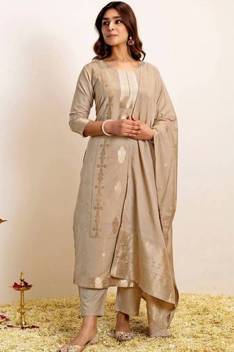 Women Regular Kurta with Trousers & With Dupatta
