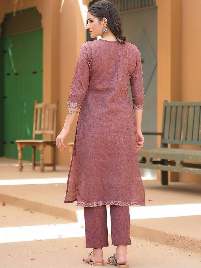 Women Ethnic Motifs Printed Regular Pure Cotton Kurta with Trousers & With Dupatta