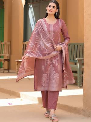 Women Ethnic Motifs Printed Regular Pure Cotton Kurta with Trousers & With Dupatta 7