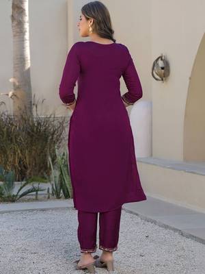 Women Ethnic Motifs Embroidered Regular Thread Work Kurta with Trousers & With Dupatta 3