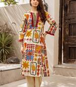 Printed Beige Cotton Blend Co Ords for Women