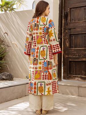 Printed Beige Cotton Blend Co Ords for Women 3