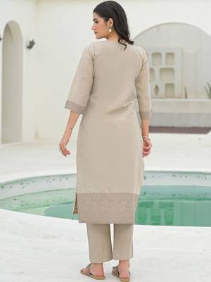 Women Ethnic Motifs Embroidered Regular Chikankari Pure Cotton Kurta with Trousers & With Dupatta 3