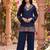 Embroidered Blue Rayon Co Ords for Women