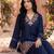 Embroidered Blue Rayon Co Ords for Women