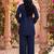 Embroidered Blue Rayon Co Ords for Women