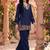 Embroidered Blue Rayon Co Ords for Women