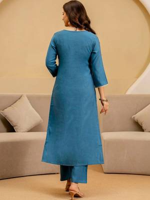 Women Ethnic Motifs Embroidered Regular Thread Work Kurta with Trousers & With Dupatta 2