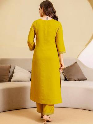 Women Ethnic Embroidered Regular Sequinned Kurta with Trousers & With Dupatta 2