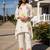 Embroidered White Pure Cotton Co Ords for Women