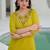 Embroidered Mustard Yellow Viscose Rayon Co Ords for Women