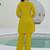 Embroidered Mustard Yellow Viscose Rayon Co Ords for Women
