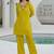 Embroidered Mustard Yellow Viscose Rayon Co Ords for Women
