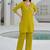Embroidered Mustard Yellow Viscose Rayon Co Ords for Women