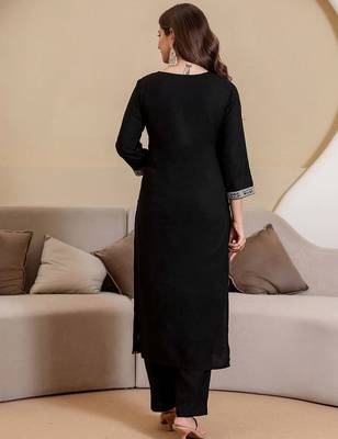 Women Ethnic Motifs Embroidered Kurta with Trousers & With Dupatta 5