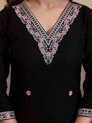 Women Ethnic Motifs Embroidered Kurta with Trousers & With Dupatta 6