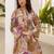 Printed Light Pink Cotton Blend Co Ords for Women