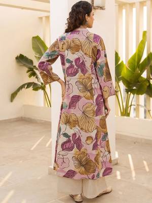 Printed Light Pink Cotton Blend Co Ords for Women 5
