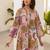 Printed Light Pink Cotton Blend Co Ords for Women