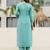 Floral Embroidered V-Neck Thread Work Straight Kurta With Trouser & Dupatta