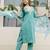 Floral Embroidered V-Neck Thread Work Straight Kurta With Trouser & Dupatta