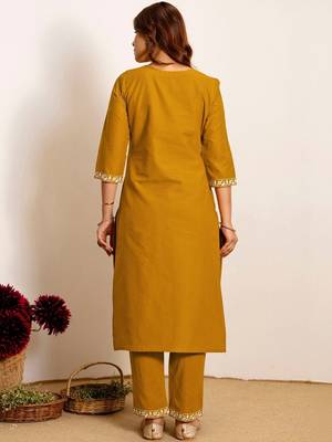 Women Ethnic Motifs Embroidered Regular Thread Work Kurta with Trousers & With Dupatta 3