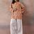 Printed Peach Viscose Rayon Farsi Salwar Co Ords for Women