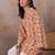 Printed Peach Viscose Rayon Farsi Salwar Co Ords for Women