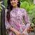 Printed Dusty Mauve Viscose Rayon Co Ords for Women