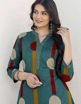 Printed Dusty Teal Blue Viscose Rayon Co Ords for Women 2