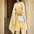 Floral Woven Design Straight Kurta With Trousers & Dupatta