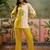 Embroidered Mustard Cotton Blend Co Ords for Women