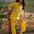 Embroidered Mustard Cotton Blend Co Ords for Women