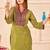 Embroidery Lace Mustard Yellow Rayon Co Ords for Women