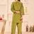 Embroidery Lace Mustard Yellow Rayon Co Ords for Women