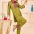 Embroidery Lace Mustard Yellow Rayon Co Ords for Women